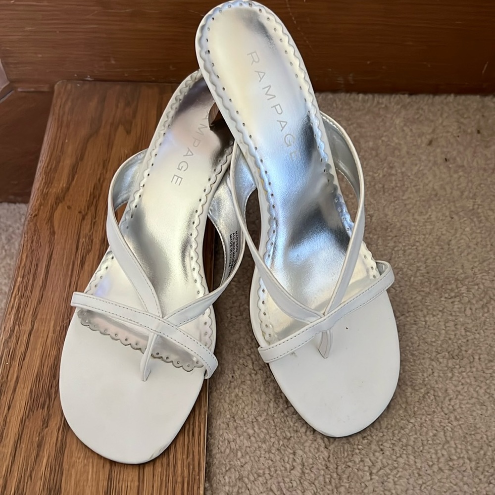 Rampage white strapy heels for summer. Lightly worn. Size 9M